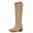 Suede Apricot, variant on Cowboy Boots For Women Knee High Western Cowgirl Boots Snip Toe Side Zipper Chunky Heel