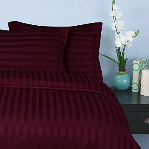 Twin Duvet Cover Set Soft Brushed Comforter Cover W/Pillow Sham Burgundy 