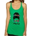 thumbnail image 1 of Wild Bobby, Mom Life Messy Hair Bun | Tie Dye Leopard Print Bandana | Funny Mother's Day Mother's Day Tri-Blend Racerback Sleeveless Top, Envy, M, 1 of 5