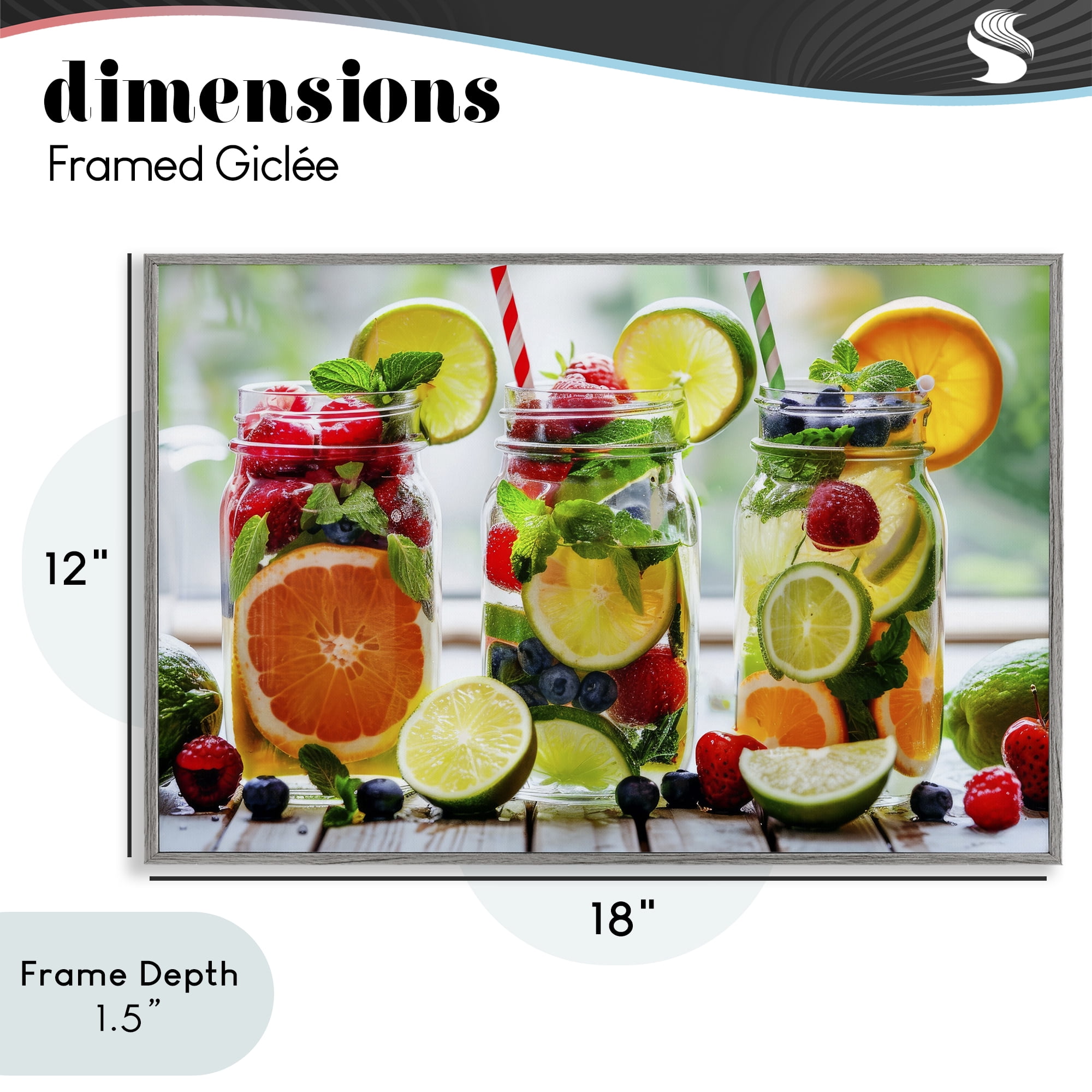 Stupell Industries Vibrant Citrus & Berry Infusion Gray Framed Giclee Art, design by Lazar Studio