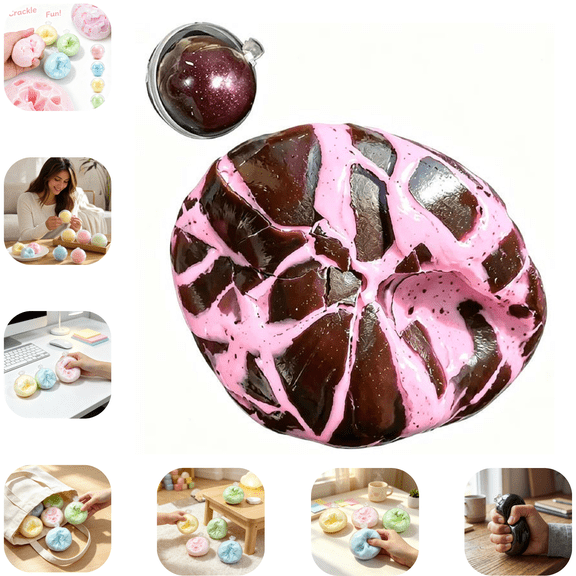 Wax Cracking Squeeze Stress Ball, ASMR Tactile Squeeze Toy, Crunchy Crackable Sensory Fidget Toys, Dreamy Pastel Colors, Holiday Gathering Game Toy for Teens and Adults C