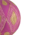 thumbnail image 3 of Vickerman 4.75" Mauve Matte Ball with Glitter Diamond Pattern. Add variety and sparkle to your holiday arrangement with this matte ornament that features a glitter pattern. Includes 4 pieces per bag., 3 of 4
