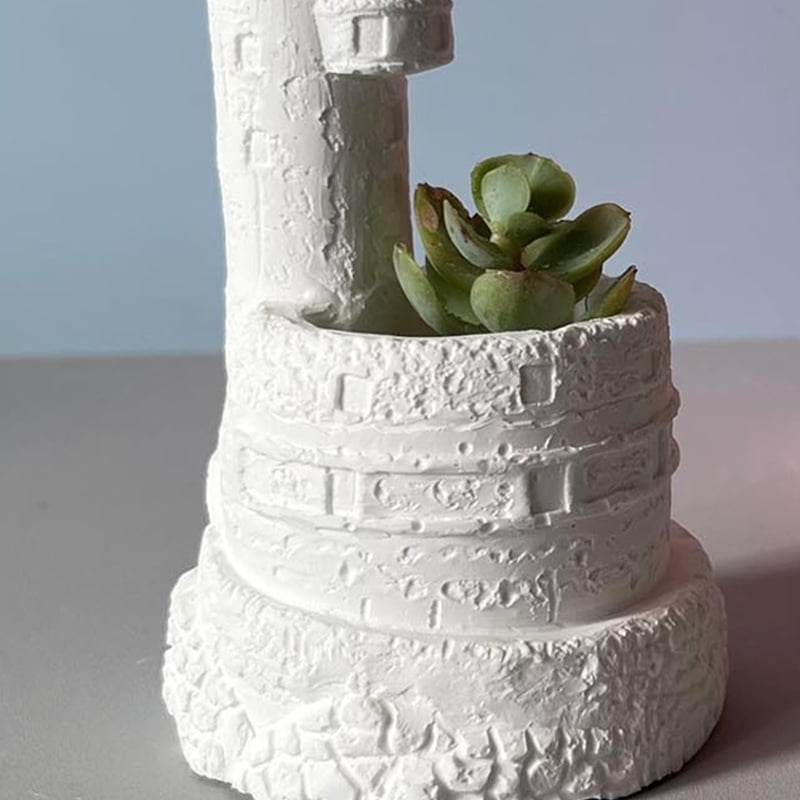 Zecic Handmade Flower Pots Molds 3D Lighthouse Candle Cup Silicone Mould Decorations
