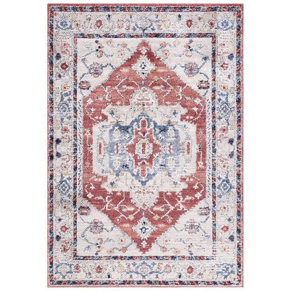 SAFAVIEH Luna Damjan Oriental Area Rug, Beige/Blue Rust, 5'3" x 7'6"
