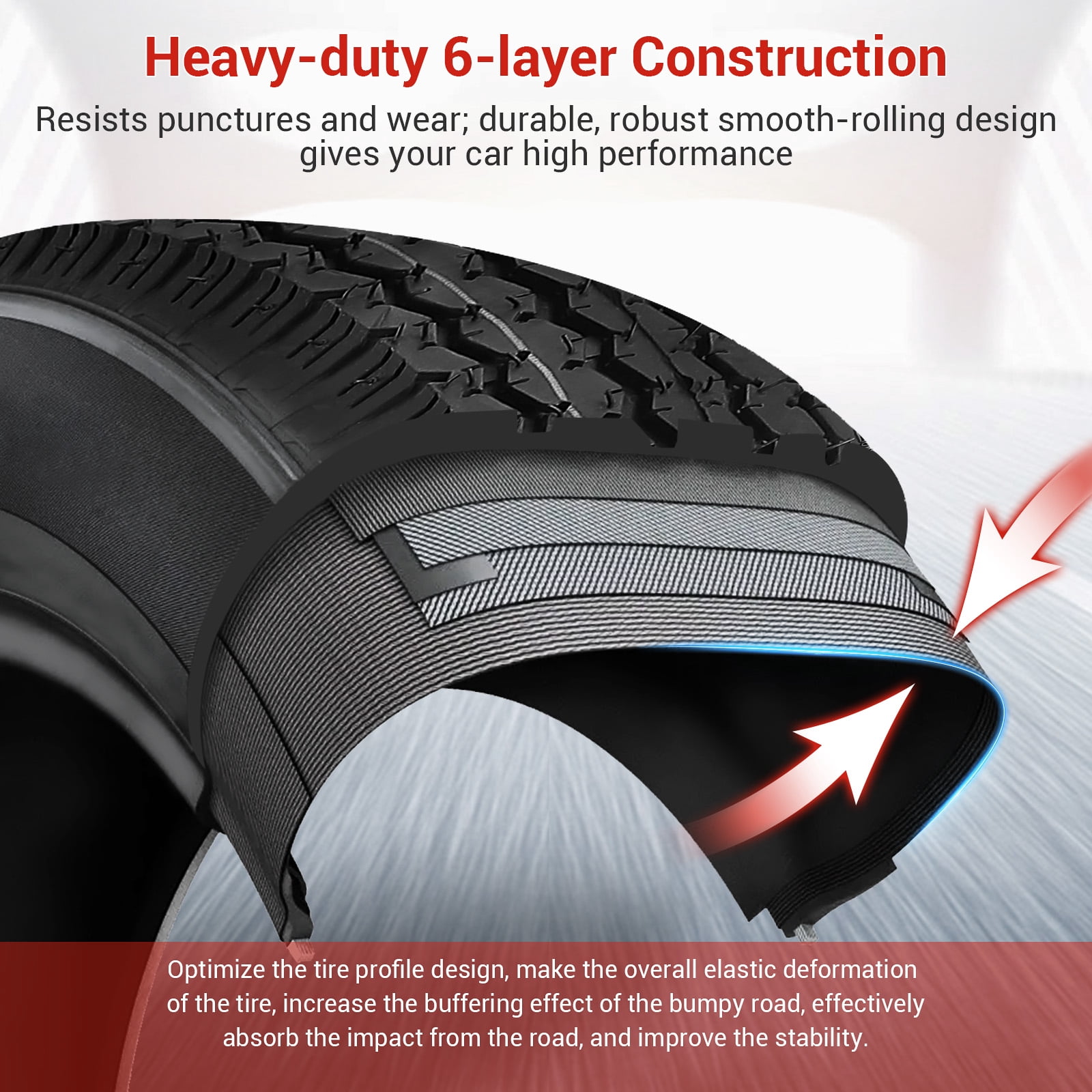 COZONY 2 Pack Trailer Tire on Rims, 6PR，4.80-12，12" Rims 5 Lug White Spoke Wheel, Load Range C,Rubber
