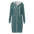 thumbnail image 4 of Winter Jackets for Women Fleece Lined Long Jackets Hoodies Zipper Sweatshirts Jackets Mid Length Coats with Pockets coats for women, 4 of 6