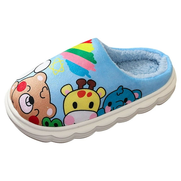 GXWEA Toddler Boy Slippers Girls House Slippers Warm Slippers For Girls Boys Kids Toddlers Winter Indoor House Home Shoes 5-5.5 Years