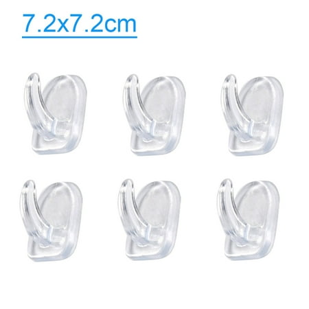

6pcs Ceiling Easy Install Kitchen Self Adhesive Wall Hook Reusable Transparent