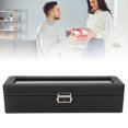 thumbnail image 4 of Watches Case, Glass Top 6 Compartments Ideal Present Watch Box Durable  For Home, 4 of 8