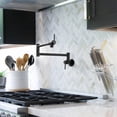 thumbnail image 3 of Wowow Brass Commercial Wall Mounted Pot Filler with Double Joint Swing Arms in Black, Single Hole Stove Faucet for Kitchen, 3 of 8