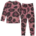 thumbnail image 2 of Deep Red Leopard Pattern Cotton Pajamas 2 Piece Set Sleepwear Soft and Comfortable Homewear Nightwear, 2 of 7