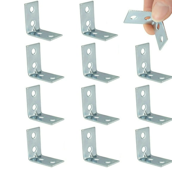 12 Pack Small L Shape Metal Corner Shelf Brackets for Home and Garden