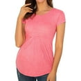 thumbnail image 6 of zttd womens maternity irregular soild hem tee shirt casual short sleeve crew neck basic nursed t shirt top breastfeeding blouse, 6 of 7