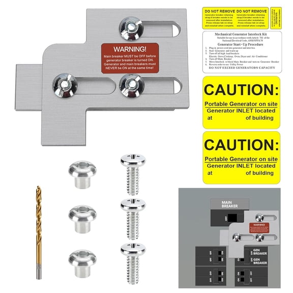 Generator Interlock Kit Compatibles with Square D QO & Homeline Indoor or Outdoor 100 or 125 amp Panels,3/4 Inch Spacing Between Main and Branch Breaker