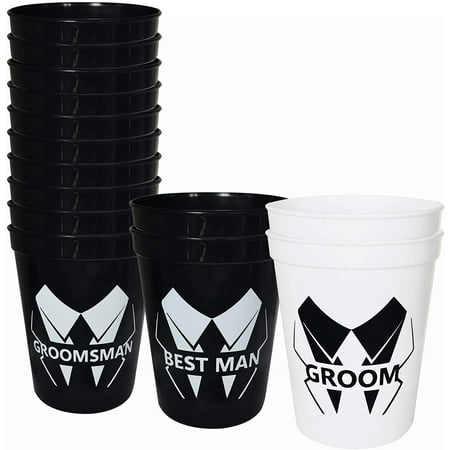 

14 Packs Bachelor Party Team Groom Cups Groom & Groomsman Cups for Groom party Bachelor Party (Bold)