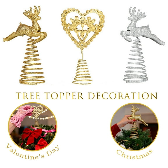 Glittering Star Christmas Tree Topper Ornament, Festive Holiday Decor for Small Christmas Trees, Sparkling Tree Top Decoration,A