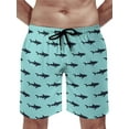 thumbnail image 4 of Sharks Mens Swim Trunks Quick Dry Stretch Board Shorts with Soft Mesh Lining Funny Beach Short with Pockets 3XL, 4 of 8