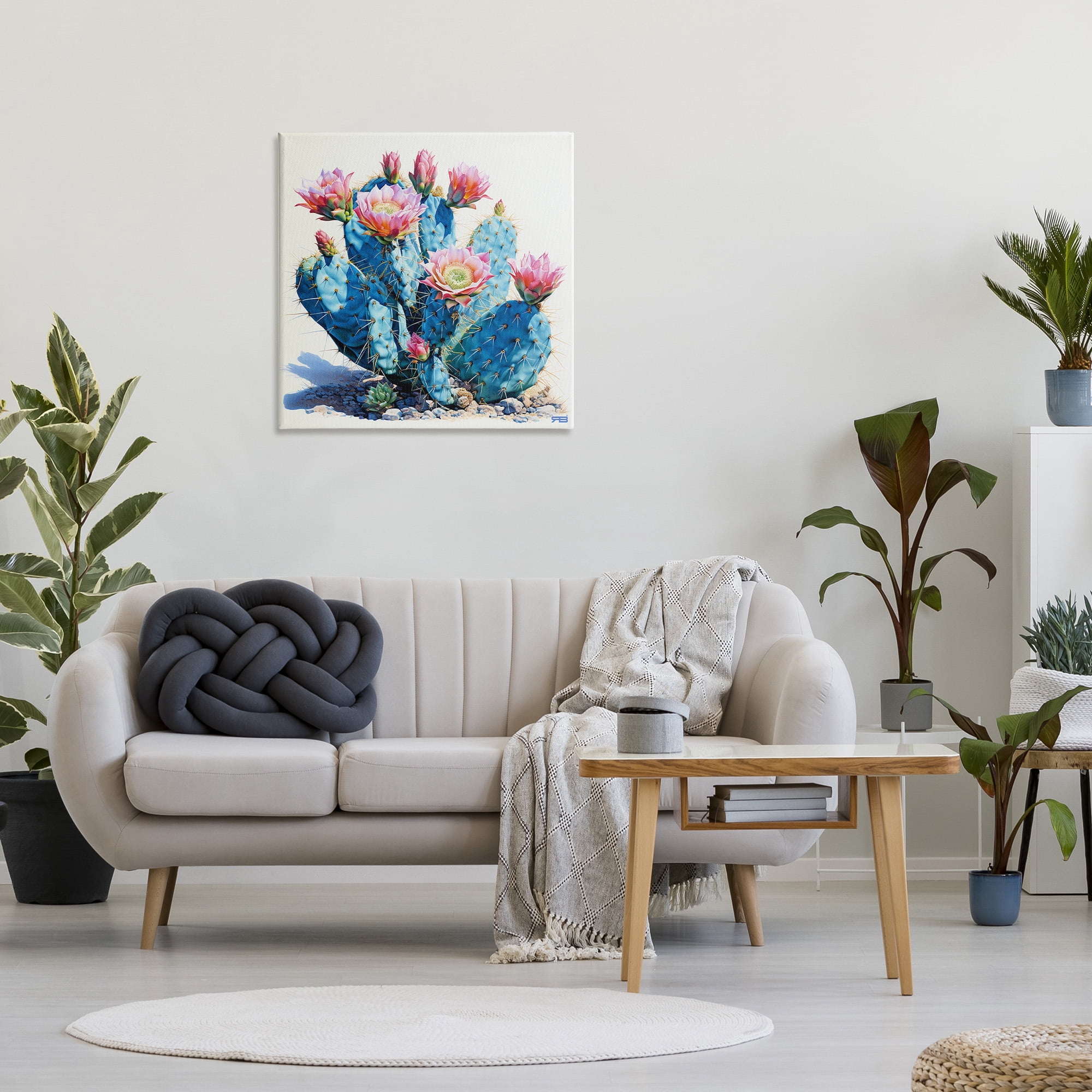 Stupell Industries Prickly Cactus Blossoms Botanical & Floral Painting Gallery Wrapped Canvas Art Print Wall Art, 30 x 30