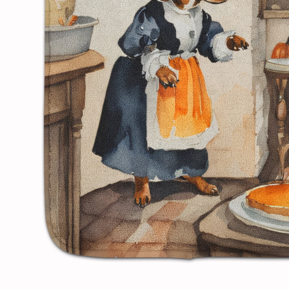 Carolines Treasures DAC1769RUG 19 x 27 in. Unisex Dachshund Fall Kitchen Pumpkins Memory Foam Kitchen Mat