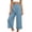 Light Blue, variant on Noric Women's High Waist Wide Leg Capri Pants with Button Casual Loose Fit Summer Dressy Trousers