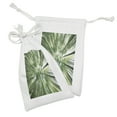 thumbnail image 2 of Bamboo Print Fabric Pouch Set of 2, Tropical Rain Forest Tall Bamboo Trees in Grove Exotic Style Nature Theme Image, Small Drawstring Bag for Toiletries Masks and Favors, 9" x 6", Green, by Ambesonne, 2 of 2