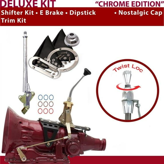 American Shifter 700R4 Shifter Kit 8 in. E Brake Trim Kit Dipstick for D635D