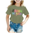 thumbnail image 1 of T-shirts Filles Rentrée des Classes Graphique Manches Courtes Col Rond Tee Confort Lumineux Hauts Filles Vert Clair 6 Ans-7 Ans, 1 of 4