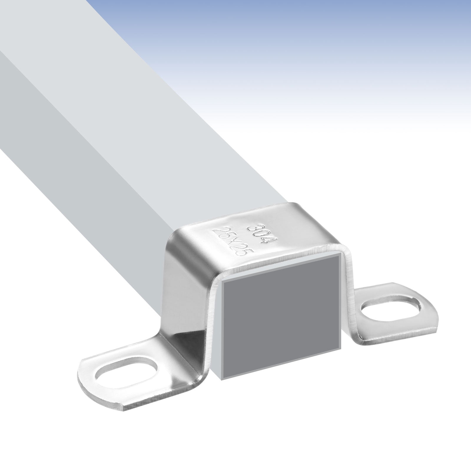 Uxcell 6-Pack U Shaped Connector Bracket, 70x70mm 304 Stainless Steel Square Pipe Clamp for Door Closed Bar Holder Strut Channel