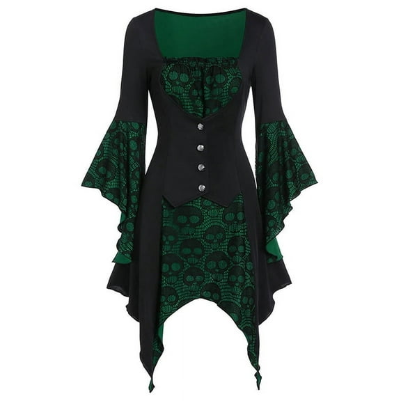 Yolossia Womens Halloween Witch Vampire Costume Gothic Vintage Blouse Tops