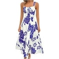 thumbnail image 3 of Women's Floral Ruched Mesh Bodycon Maxi Dress Cowl Neck Long Cami Dress, 3 of 7