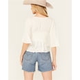 thumbnail image 4 of Shyanne Women's Embroidered Short Sleeve Crinkle Peplum Top - SWSP24W69-CRM   US, 4 of 4