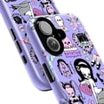 thumbnail image 2 of Cute Pastel Goth Phone Case for iPhone 17 16 15 14 13 12 11 Pro Plus Mini, Lavender Retro Cartoon Collage Cover, 2 of 6