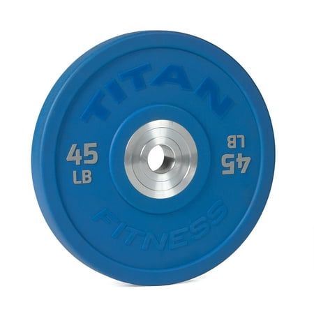 Titan Fitness Color Urethane Bumper Plate 45 lb. Blue Single