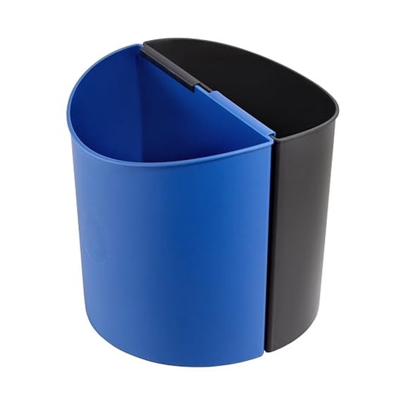 NBBNHH Deskside Small Trash Can Recycling Bin Combo, 3 Gallon, For Kitchen, Office, Indoor Use, Black/Blue