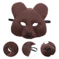 thumbnail image 4 of GOOHOCHY Máscara de oso pardo realista para cosplay, tocado de animal de peluche para fiesta de máscaras, accesorio de disfraz realista para adultos., 4 of 8