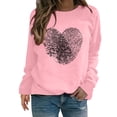 thumbnail image 2 of Baqcunre Valentine'S Day Shirts For Women Fingerprint Heart Print Round Neck Long Sleeve Top(Pink S-3XL),Long Sleeve Shirts For Women Graphic Tees For Women Holiday Tops For Women 2023 Womens Tops, 2 of 4