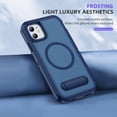 thumbnail image 6 of Dteck Magnetic & Seamless Stand for iPhone 11, Compatible with MagSafe, Military Grade Drop Protection, Slim Frosted Rugged Kickstand Phone Case for iPhone 11,Blue, 6 of 7