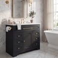 thumbnail image 3 of Homall 36'' Bathroom Vanity with Ceramic Sink, Freestanding Bathroom Cabinet with 5 Drawers & 1 Door, Modern Bathroom Vanity, Black, 3 of 8