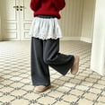 thumbnail image 5 of jiaxiM Girls Athletic Sweatpants Wide Leg Active Baggy Loose Fit Casual Elastic Waist Straight Ruffle Pants with Pockets, 5 of 6
