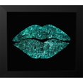 thumbnail image 2 of Lavoie, Tina 13x12 Black Modern Framed Museum Art Print Titled - Teal Glitter Kiss, 2 of 5
