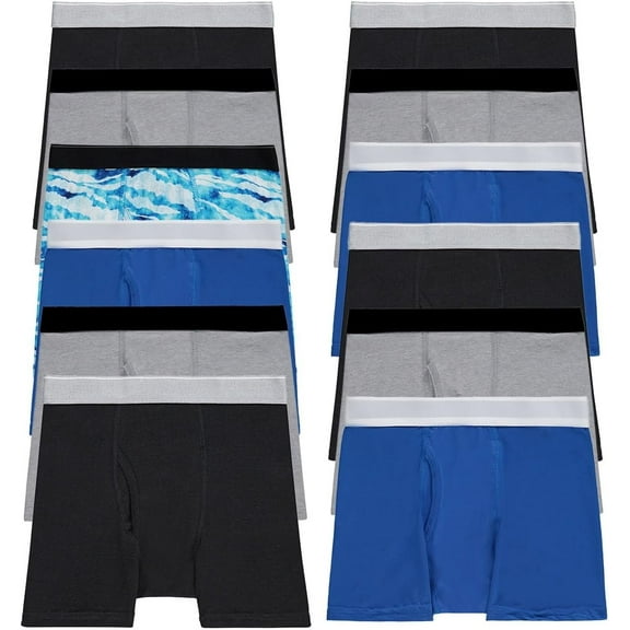 BILLIONHATS 12 Pack Boys Cotton Underwear Boxer Briefs, Assorted Underpants for Children, Bulk Kids Boxer Brief Packs, Size Medium