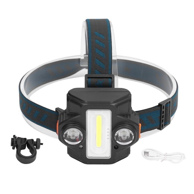 Linterna frontal LED de inducción 2 en 1 de alto brillo, luz para bicicleta, linterna frontal recargable por USB, luz de trabajo impermeable para exteriores