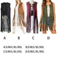 thumbnail image 4 of Gilet Sans Manches pour Femmes, Style Western, Ouvert à l'Avant, Respirant, à Franges, Jupe, Taille Rétractable, Cardigan, Gilet pour Usage Quotidien, Rouge Vin, TG, 4 of 9