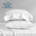 thumbnail image 5 of Bare Home Pillowcase Set - Premium 1800 Collection - Double Brushed - Ultra Soft - Standard Size, Grid - White/Gray, 2 Count, 5 of 6