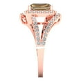 thumbnail image 3 of Clara Pucci 14K Rose Gold Solid Gold Champagne Solitaire with Accents Anniversary Ring for Women - 1.935 cttw Emerald Cut, 3 of 8