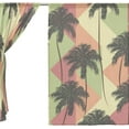 thumbnail image 3 of Coolnut Palm Trees and Retro Geometric Semi Sheer Curtains Window Voile Drapes Panels Treatment-55x78in for Living Room Bedroom Kids Room, 2 Pieces, 3 of 4