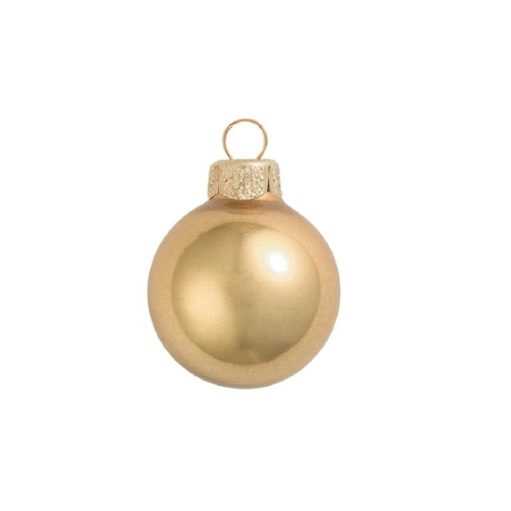 40ct Metallic Gold Glass Ball Christmas Ornaments 1.25" (30mm)
