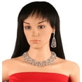 thumbnail image 3 of Sunsoul by Touchstone "Fine Faux Jewelry Collection" Indian Bollywood Desire Profoundly Crafted Filigree White Rhinestones Grand Bridal Designer Jewelry Necklace Set In Silver Tone For Women, 3 of 5