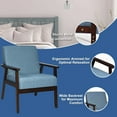 thumbnail image 5 of Giantex Mid-Century Rubber Wood Solid Print Abrasion Resistance & Durability Armchair, Blue, 5 of 8