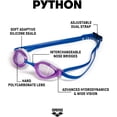 thumbnail image 3 of Unisex Python Racing Swim Goggles for Men and Women Anti-Fog No Leak Max Comfort Dual Strap, Mirror/Non-Mirror Lens, 3 of 5